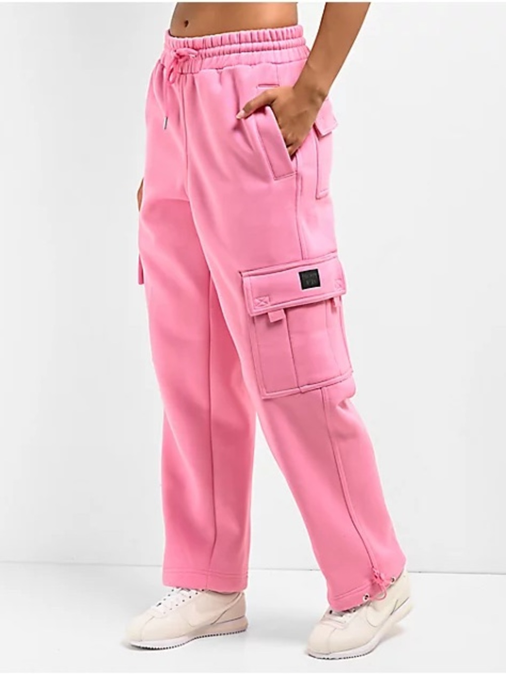 FB county Pink Cargo Joggers with Drawstring Waist